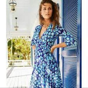 Lilly Pulitzer Rozaline Wrap Dress - Lil Kitty - EUC - S